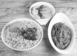 Egg  mutton biryani with mutton chaap