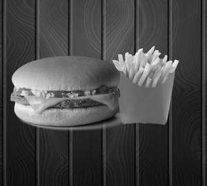 Chicken Cheese Burger With Fries