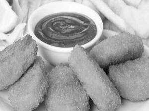 Veg Nuggets With Schezwan Sauce