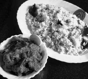 Bagara Rice+Mutton Fry (serves one)