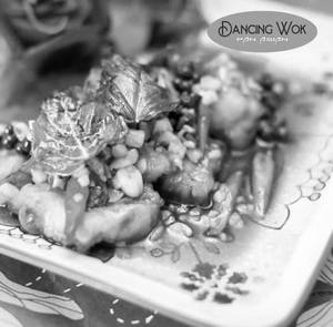 Stir Fried Poached Chicken With Garlic Crumb & Chilli Oil
