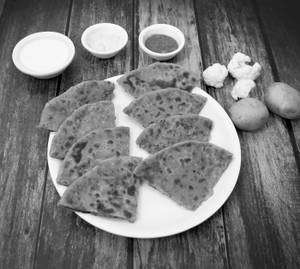 Aaloo Paratha + Gobi Paratha + Butter + Pickle + Curds