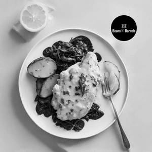 Chicken Picatta With Roasted Potato & Creamy Spinach