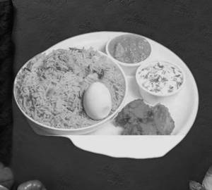 Chicken Biryani + Egg + Raita Brinjal Gravy + Chicken 65