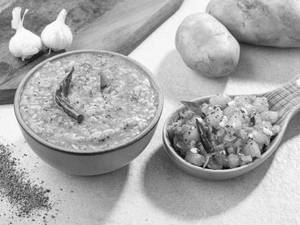 Rasam Rice + Potato Fry