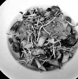 Asian Glass Noodles Salad Crispy Tofu