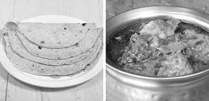 4 Phulka With Chicken Curry