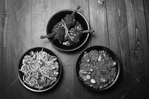 Chicken Schezwan Rice, Chicken Hakka Noodles & Chicken Lollipop Combo