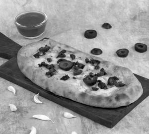 Freshly Baked  Olives Garlic Bread With Cheese