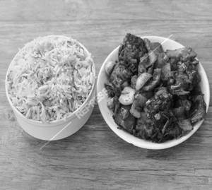 Half Paneer Friedrice With Half Gobi Manchurian 