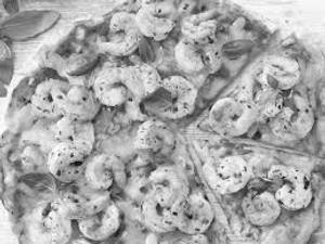Prawns pizza
