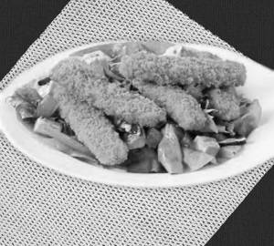 Deep Fried Fish Finger ( 10 pcs ) with green salad