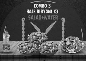 Half Chicken Dum Biryani 3no +green Salad 1 No +water 1 Ltr