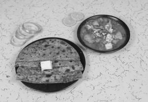 Paneer Butter Paratha With Sabzi Pickle Salad [2 Pieces]                      