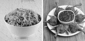 Chicken Hakka Noodles + Chicken Lollipop