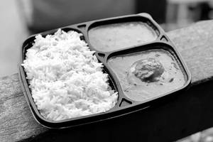Rice With Dal And Egg Curry