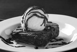 Brownie with ice cream