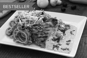 Baked Chicken Steak With Spaghetti