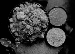 Vegetable Biryani Served With Raita Or Gravy  (prepared In Desi Ghee)