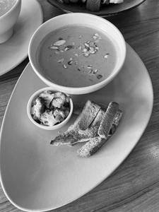 Broccoli-pea-spinach-almond Soup