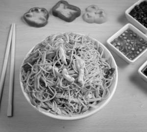 Chicken Pan Fried Noodles with Sauce