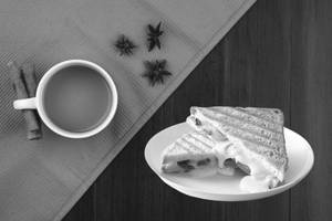Tulsi Tea With Cheez Sandwicth 