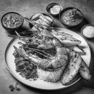 Peri-peri Prawn With Herb Rice & Potato Wedges
