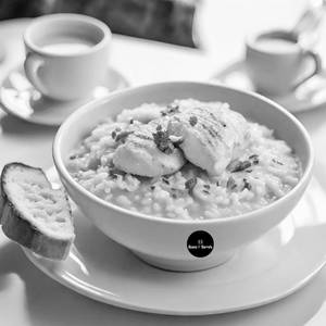 Grilled Chicken Risotto With Garlic Bread