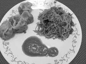 Veg Momos With Veg Chowmein