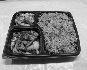 Veg Sichuan Rice + Paneer Chili Stir Fried + Kimchi