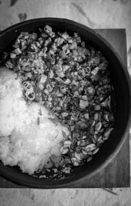 Poached Chicken With Snow Peas And Black Fungi In Spicy Schezwan Sauce