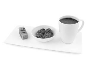 Americano With Kaju Pakoda And Kashmir Kalakand Burfi