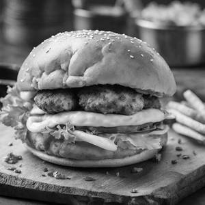 Chicken Seekh Kabab Burger