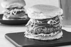 Cheesy Chicken Tikki Burger