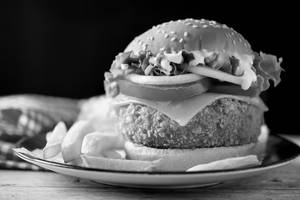 Chicken Cheese Burger with Fries