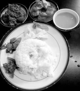 Smoked Pork and Khollar (Kidney Beans) Thali
