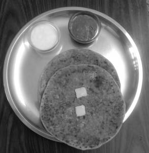 2 Aloo Tawa Butter Paratha With Curd & Achar