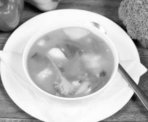 Chicken Burnt Garlic Soup