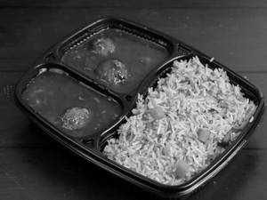 Chicken Fried Rice (half) + Veg Manchurian (half)
