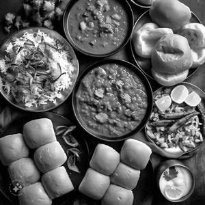 Plain Pav Bhaji (6 Pav) +Kadhi Pulao+Masala Pav 
+Papad
