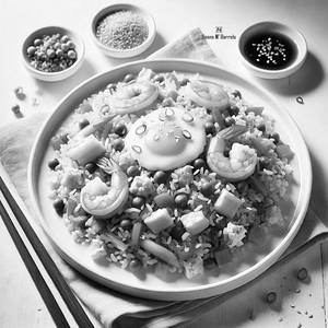 Egg Chicken Prawn Mixed Fried Rice
