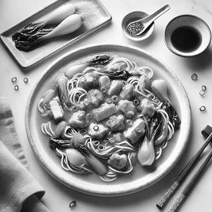 Chicken Cantonese Pan Fried Gravy Noodles
