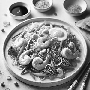 Egg Chicken Prawn Mixed Hakka Noodles