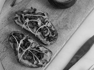 Harissa Hummus Mushroom Sourdough Toast
