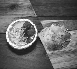 Shami kebab with rumali roti