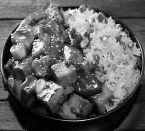 Chilli paneer with onion chilli rice