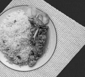 Basanti pulao and chicken kosha combo