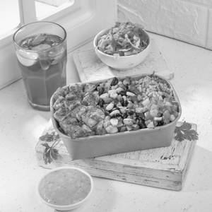 Cajun Mexican bowl + Iced Tea