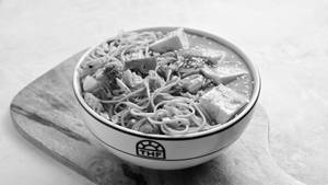 Whole Wheat Schezwan Noodle with teriyaki Sauce. (Choice of cheese - Silken Tofu / Cottage cheese )