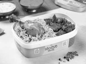 Andhra Chicken Biryani With Sholay Kabab Box